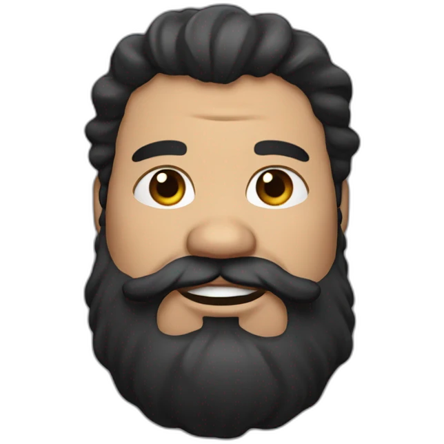 fat man with wavy long black hair and a beard emoji