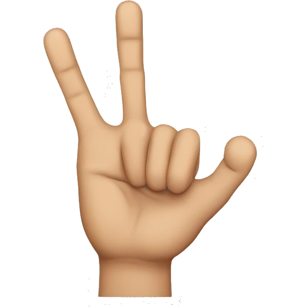 hand closed with index and middle fingers extended emoji
