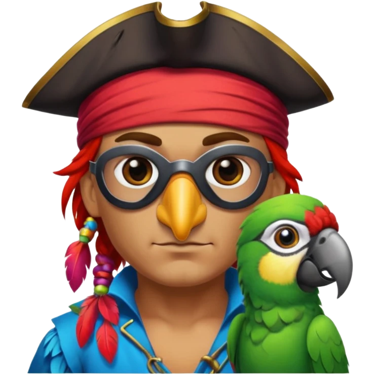 pirate and parrot emoji