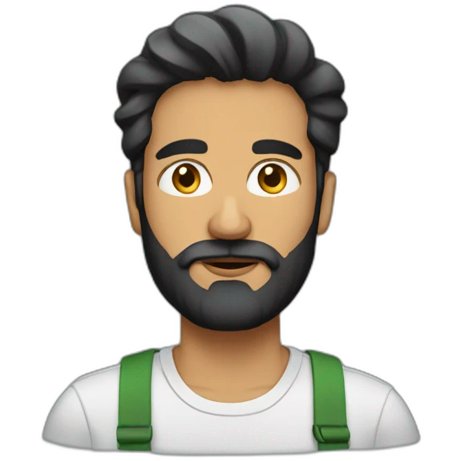 Bold pakistani man with beard emoji