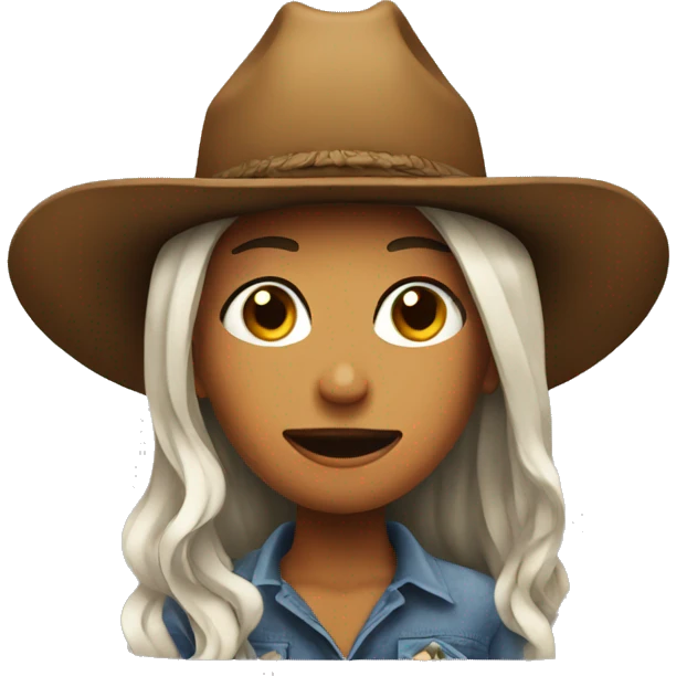 stoned girl with cowboy hat emoji