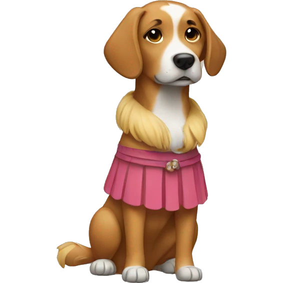Dog wearing a skirt emoji