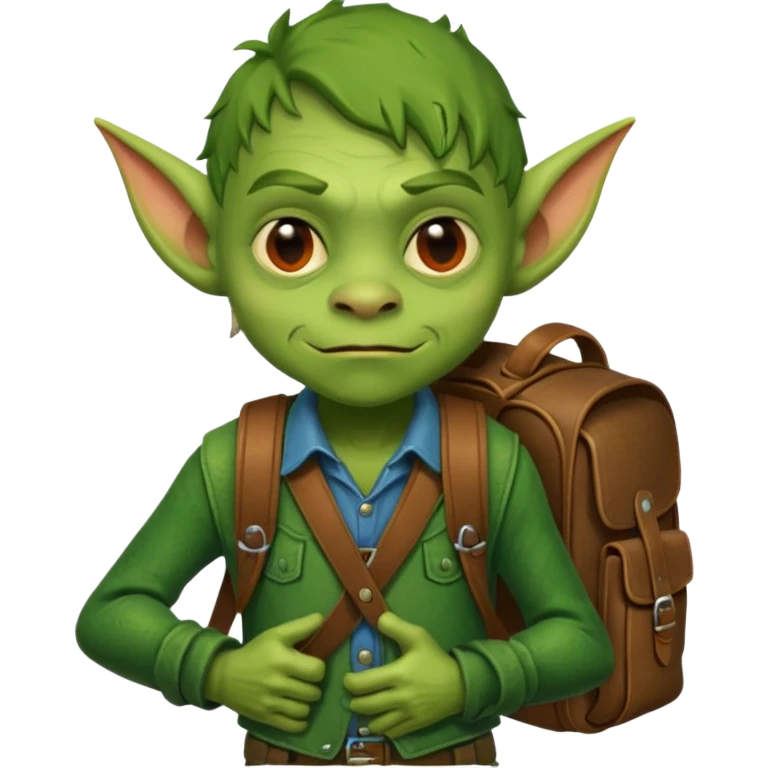 Goblin kid school  bag  emoji
