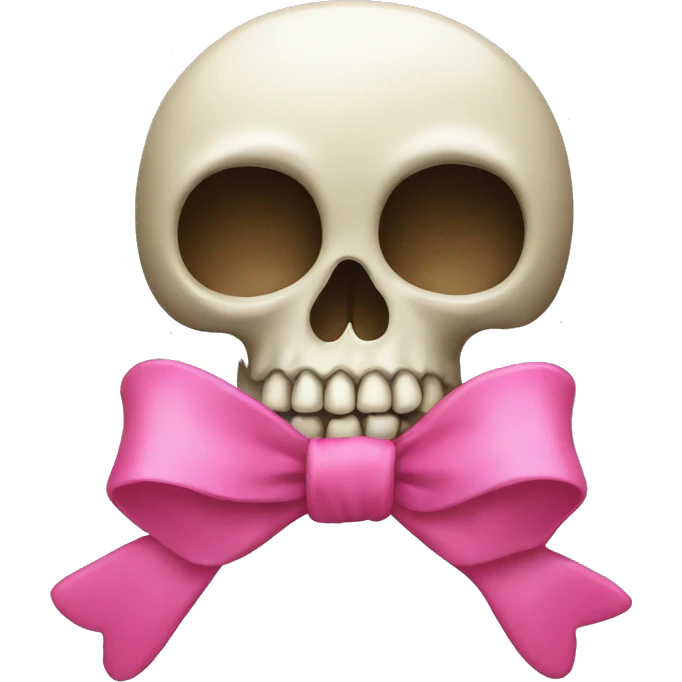 Skull with a pink bow emoji