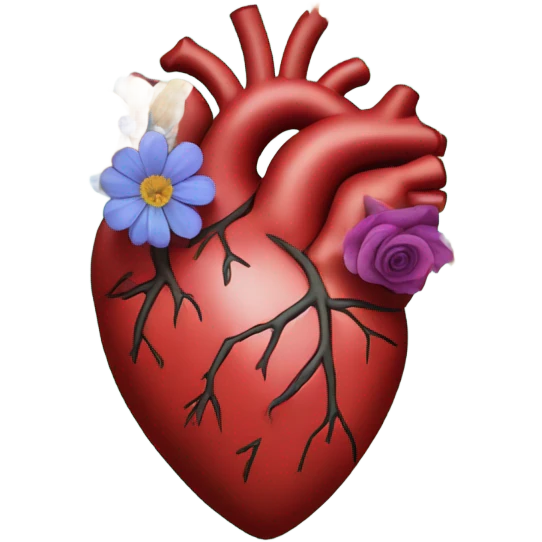 Anatomical hart with flowers emoji