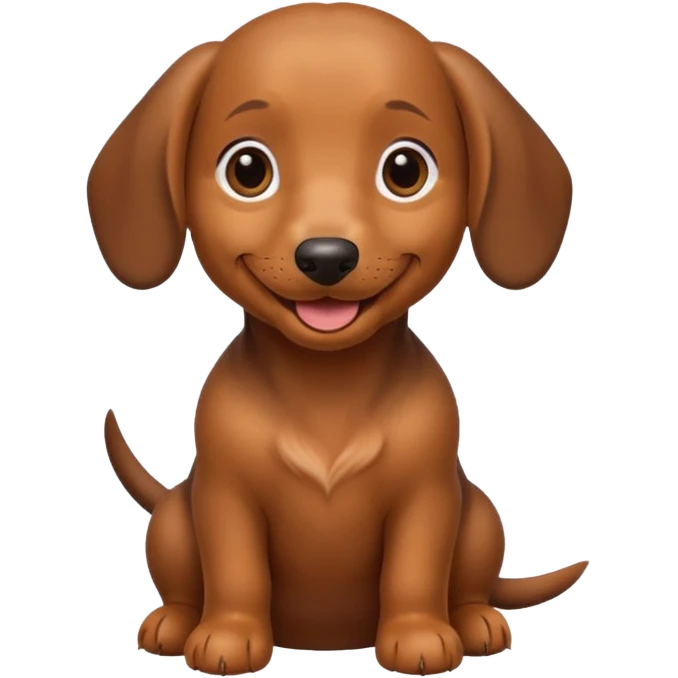 Perrito salchicha marrón sonriendo emoji