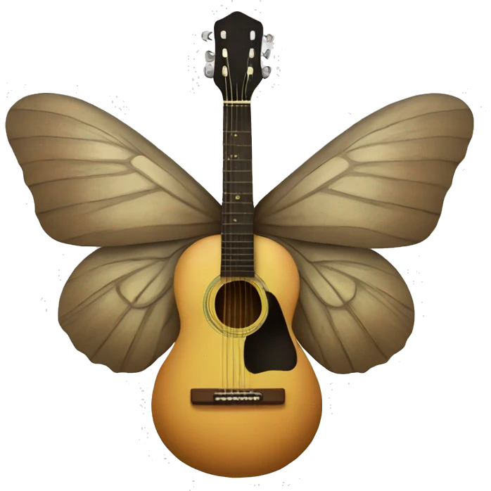 Moth playing guitar emoji
