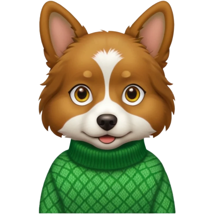 dog wear a green sweater emoji