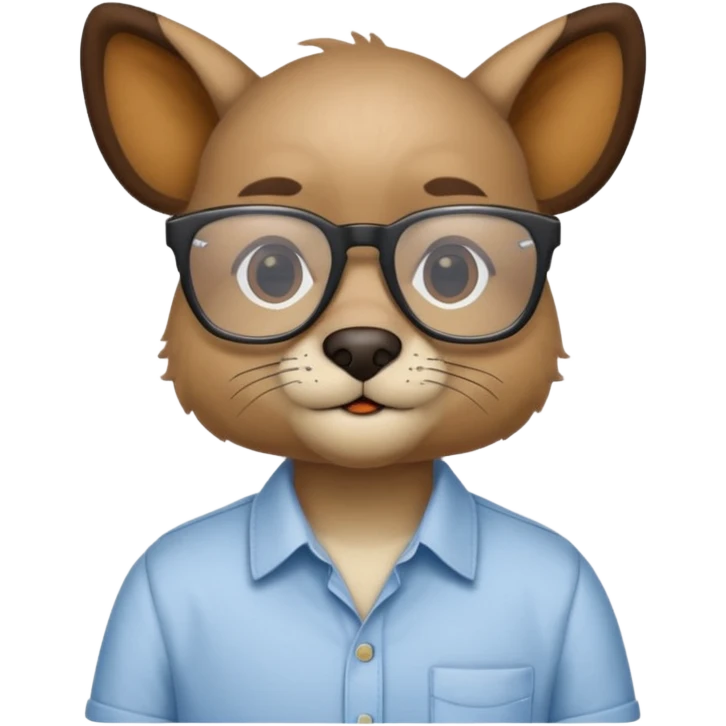 animal with glasses and shirt emoji