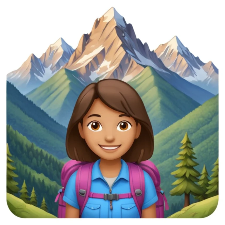girl back packing mountains background  emoji