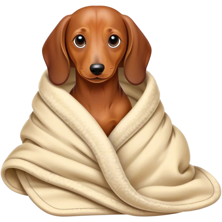 dachshund wrapped in blanket emoji