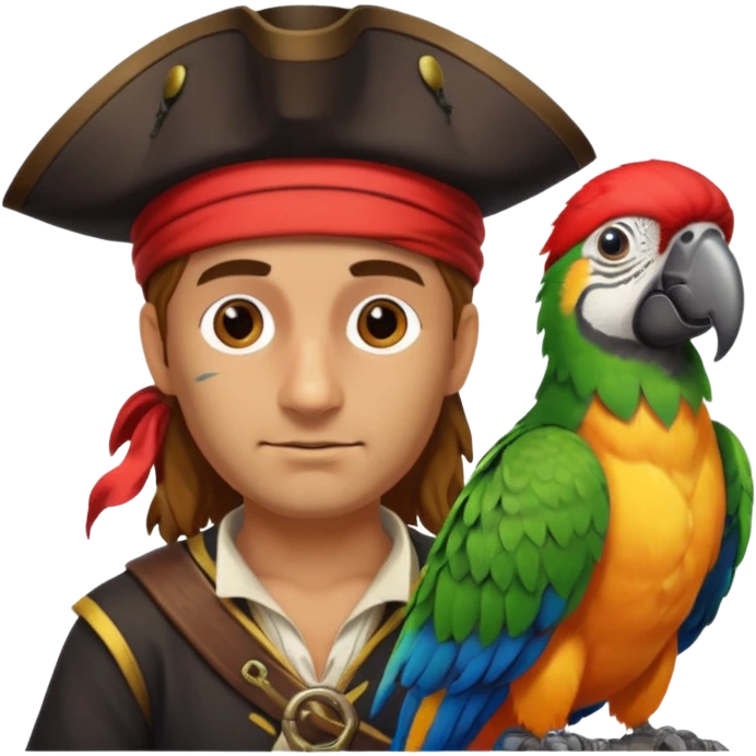 pirate and parrot emoji
