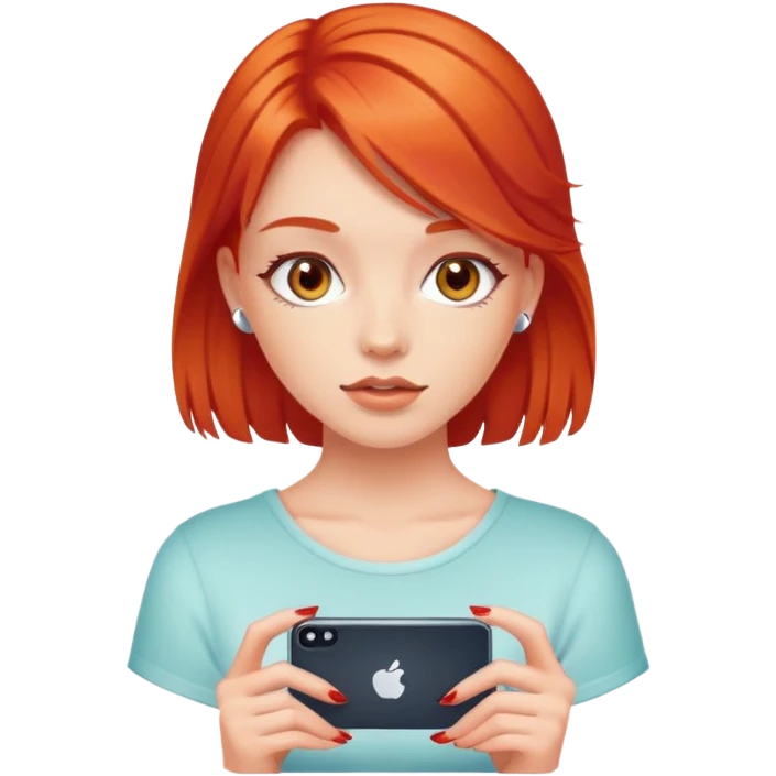 red-haired girl with y2k accessories emoji
