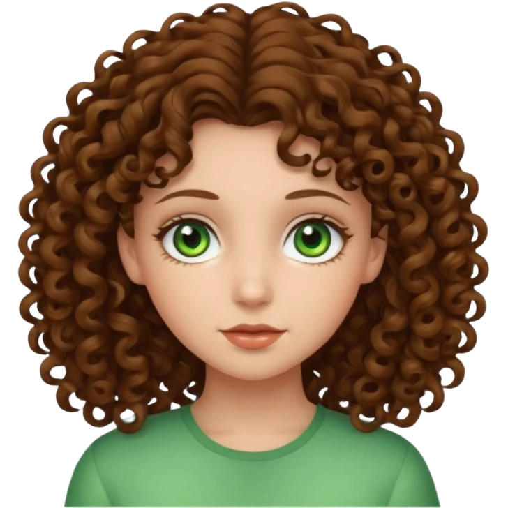 Girl with curly hair and green eyes  emoji