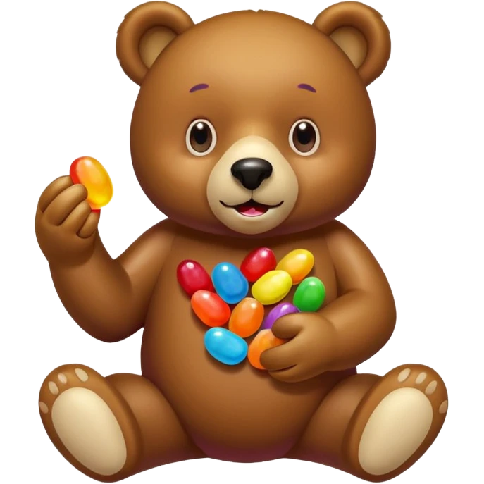 jelly beans hold by a bear emoji