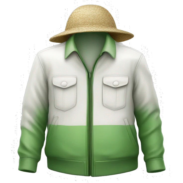 gardener pith helmet jacket white green trees  emoji