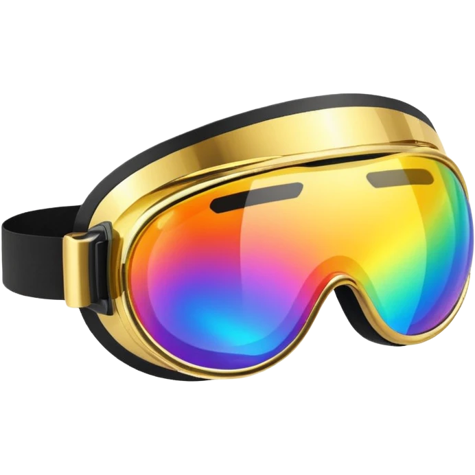 gold simulation rainbow visor goggles emoji