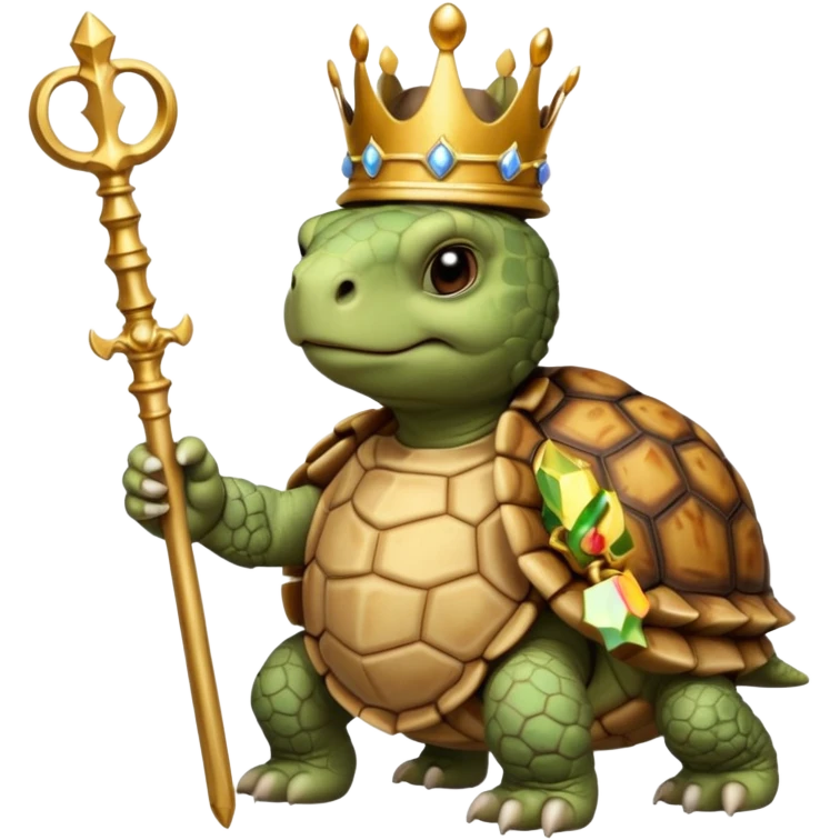 royal staff tortiose with scepter in left hand emoji