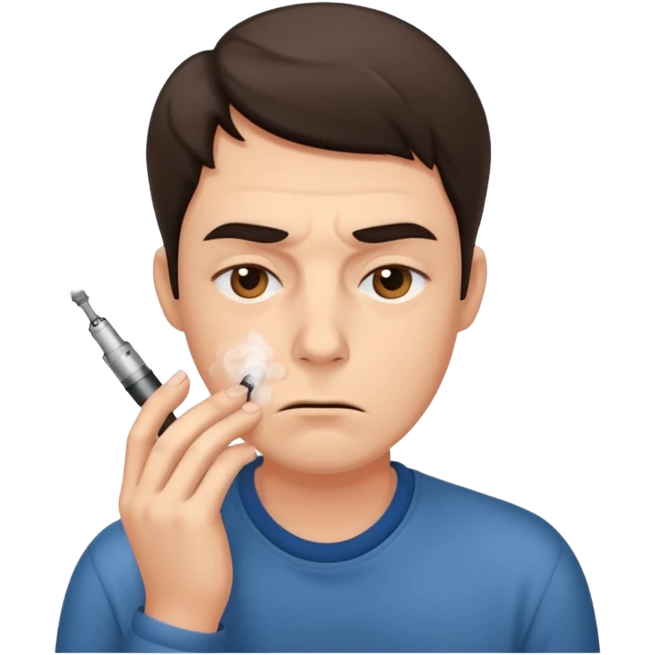 really tired dull person vaping emoji