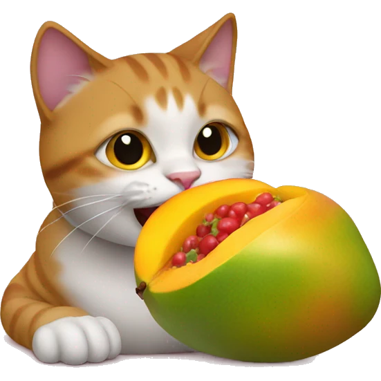 cat eating mango emoji