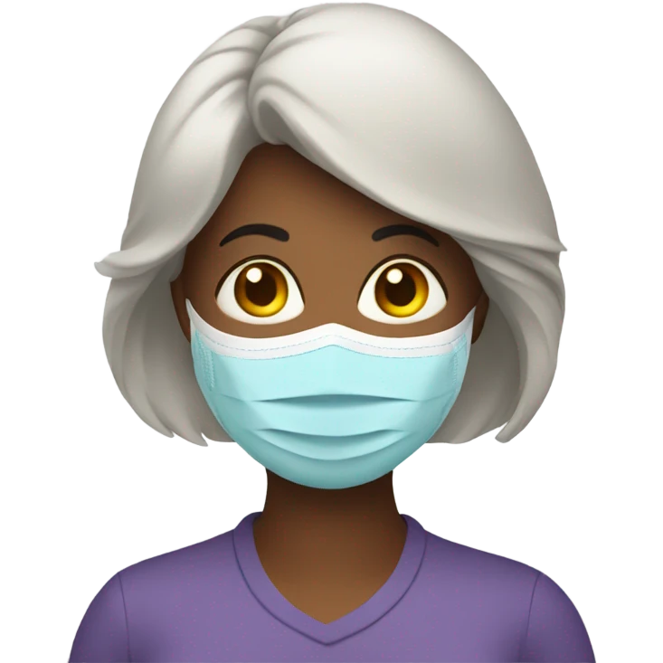 Mother with mask emoji