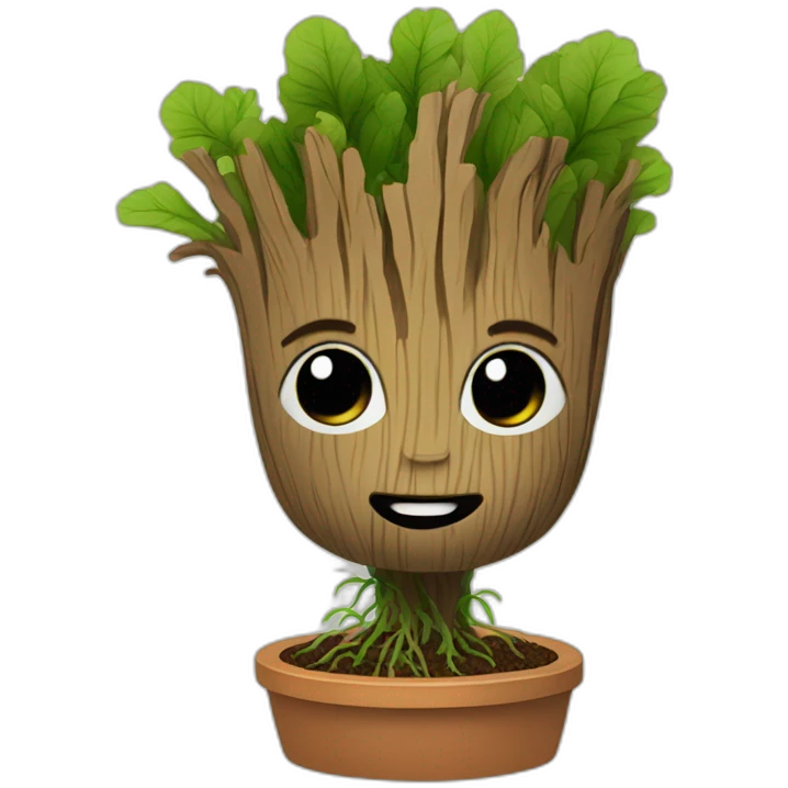 Groot as chia pet emoji
