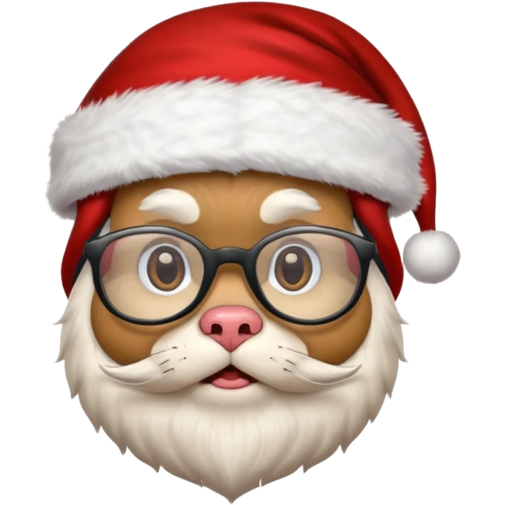Animal santa cap and glasses 
 emoji