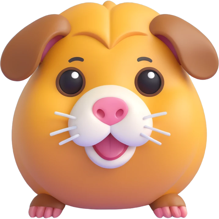 soft and round 3D emoji style guinea pig emoji