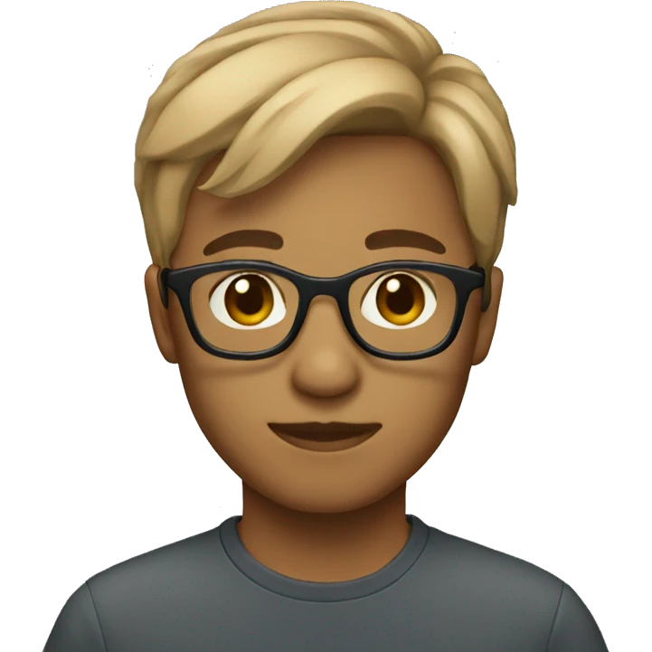 Short hair light brown glasses emoji