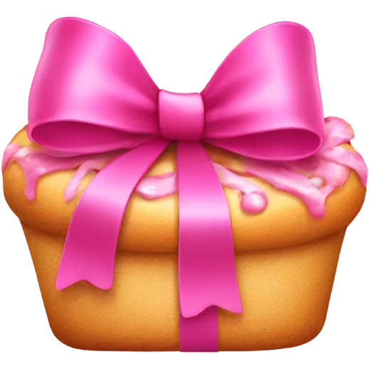 Pink bow on food emoji