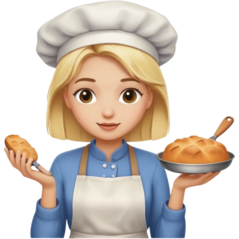 Blonde girl baking emoji