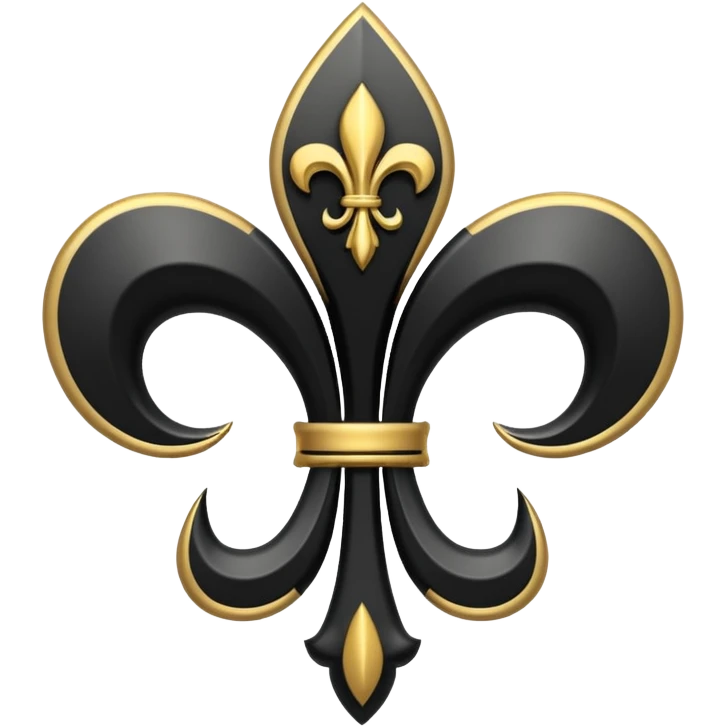 state outline state black and fluer de lis gold emoji