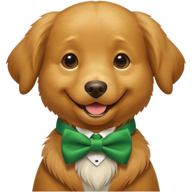dog with a green bow tie emoji