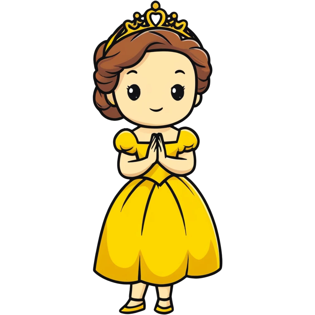 yellow belle princess dress emoji