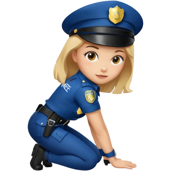 Une fille déguiser en policière Skinner se penche emoji