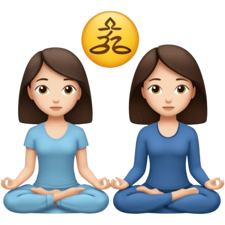 two brunetts meditating emoji