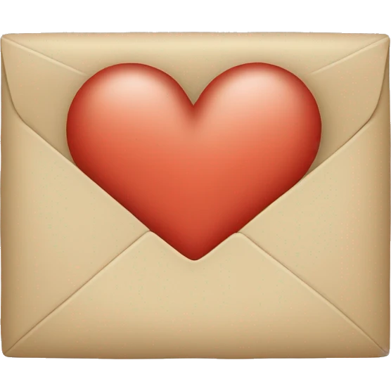 beige letter with heart emoji