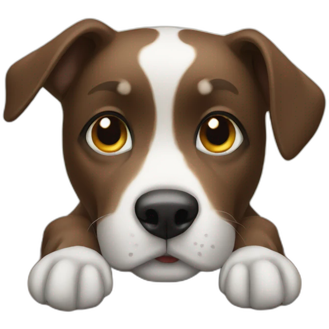 Dog on a table emoji