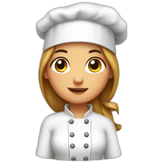 Girl baker who hides her breasts with her hands emoji