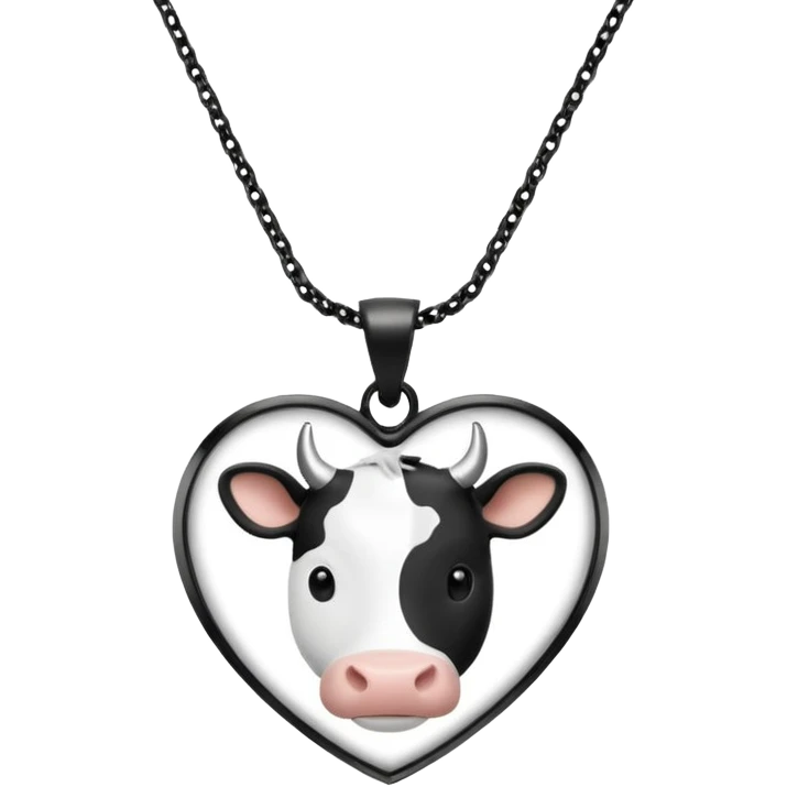 i need combination of this two emojis for making a neckless ❤️🐮 the desing must be simple so it can make easily  reduse details and make it black and white  use simple lines emoji