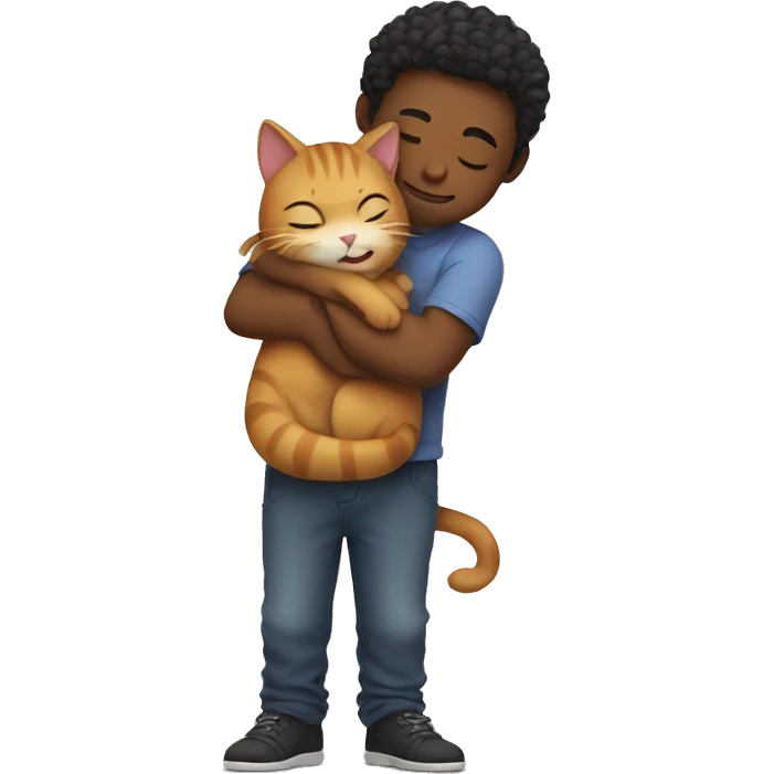 Hugging a cat emoji