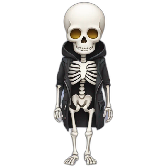 Skeleton wearing clothes. emoji