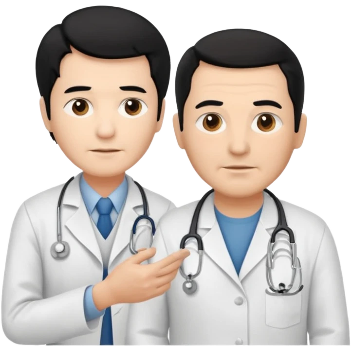 doctor black hair attending to a old man  emoji