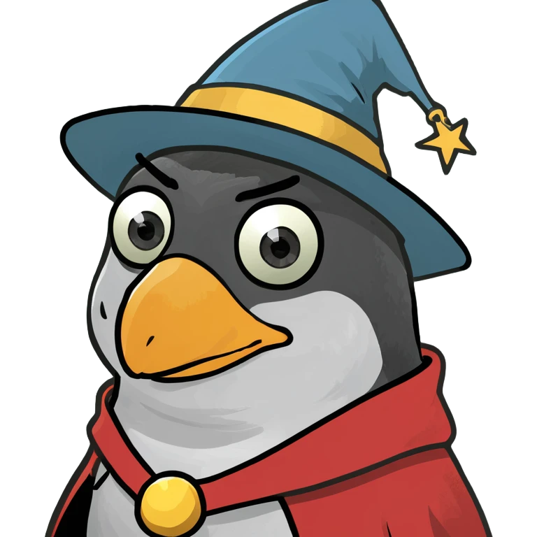 Penguin wizard emoji