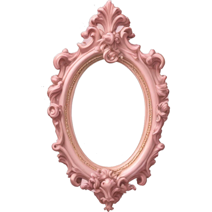  Vintage ornate rococo pale pink mirror emoji