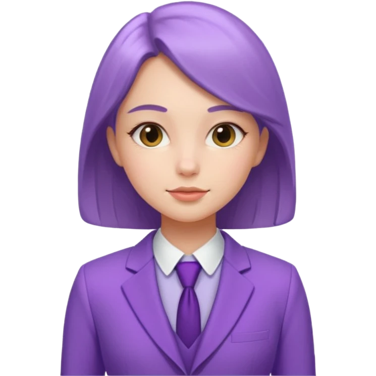lavender-purple girl Suit, smooth rounded neckline, simple design, glossy surface, plain background. emoji