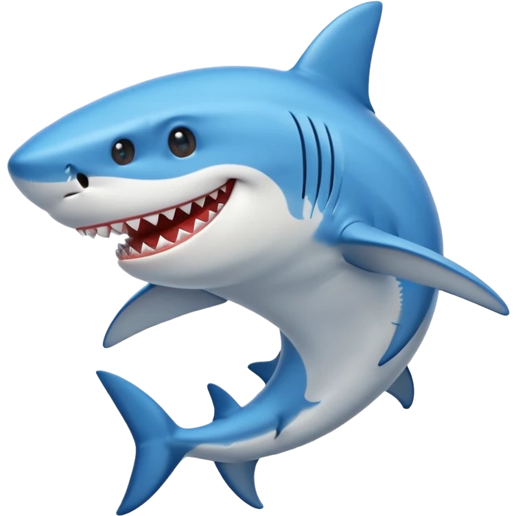 smiling shark wearing blue shoes emoji