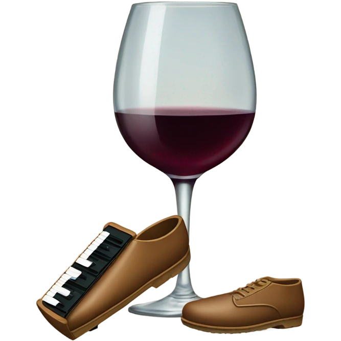  A wine glass with shoes playing a harmonica  emoji