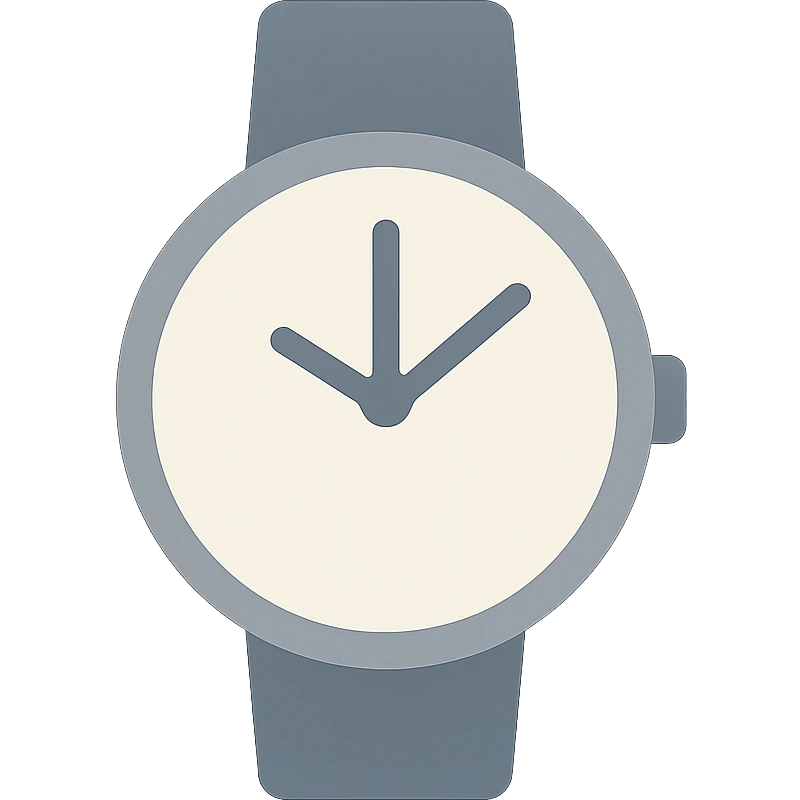 watch, flat color icon style, simple and modern emoji