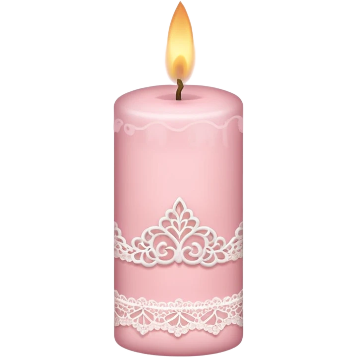 make a candle with a light pink lace emoji